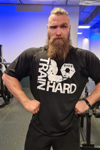 Męskie koszulki na siłownię rag top train hard